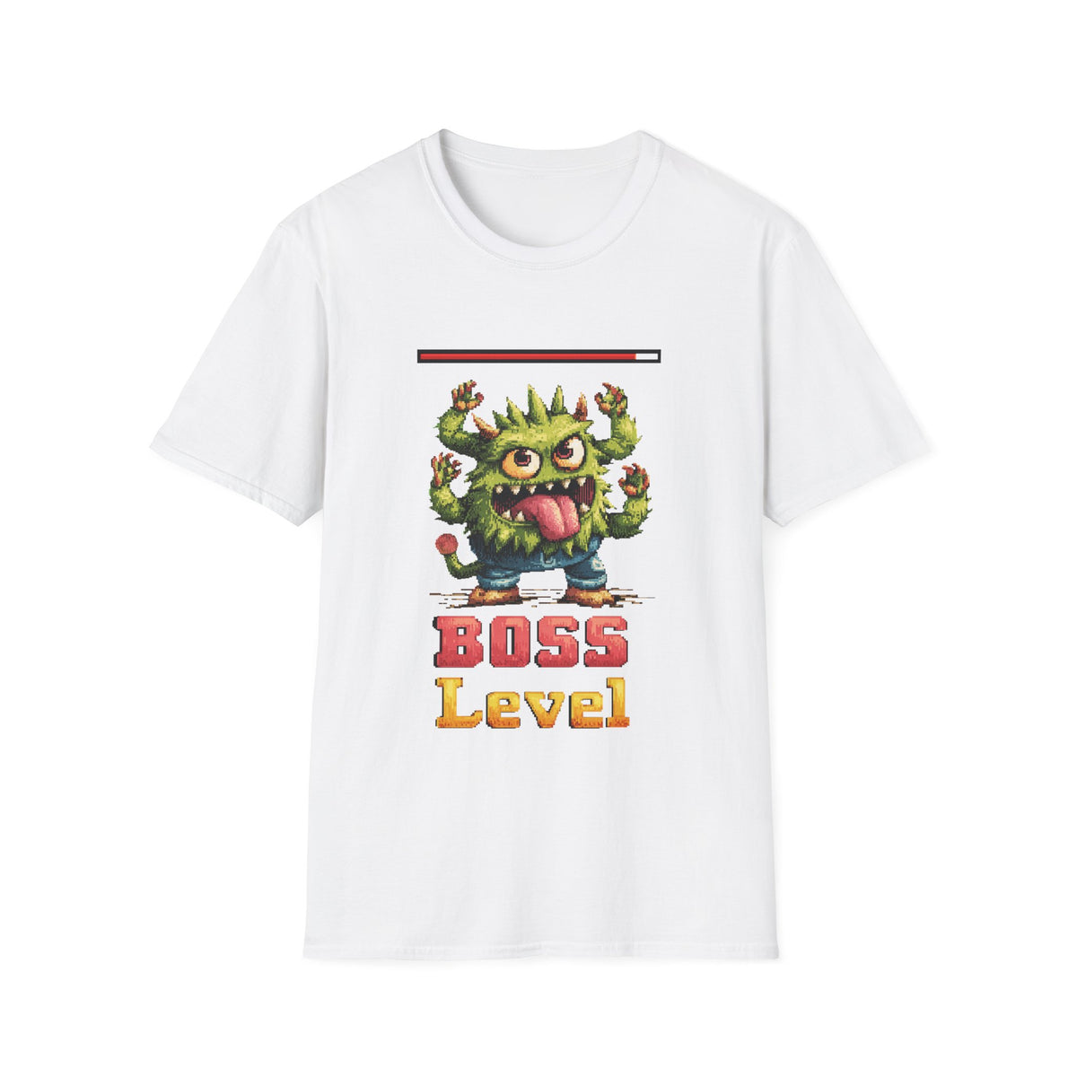👹 Boss Level Gaming Shirt – Gamer Graphic Tee, Unisex, Colors ⚫🔵🔴🟢🟠🟡⚪