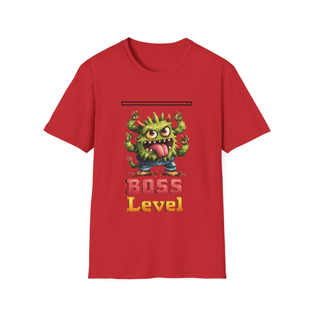 👹 Boss Level Gaming Shirt – Gamer Graphic Tee, Unisex, Colors ⚫🔵🔴🟢🟠🟡⚪