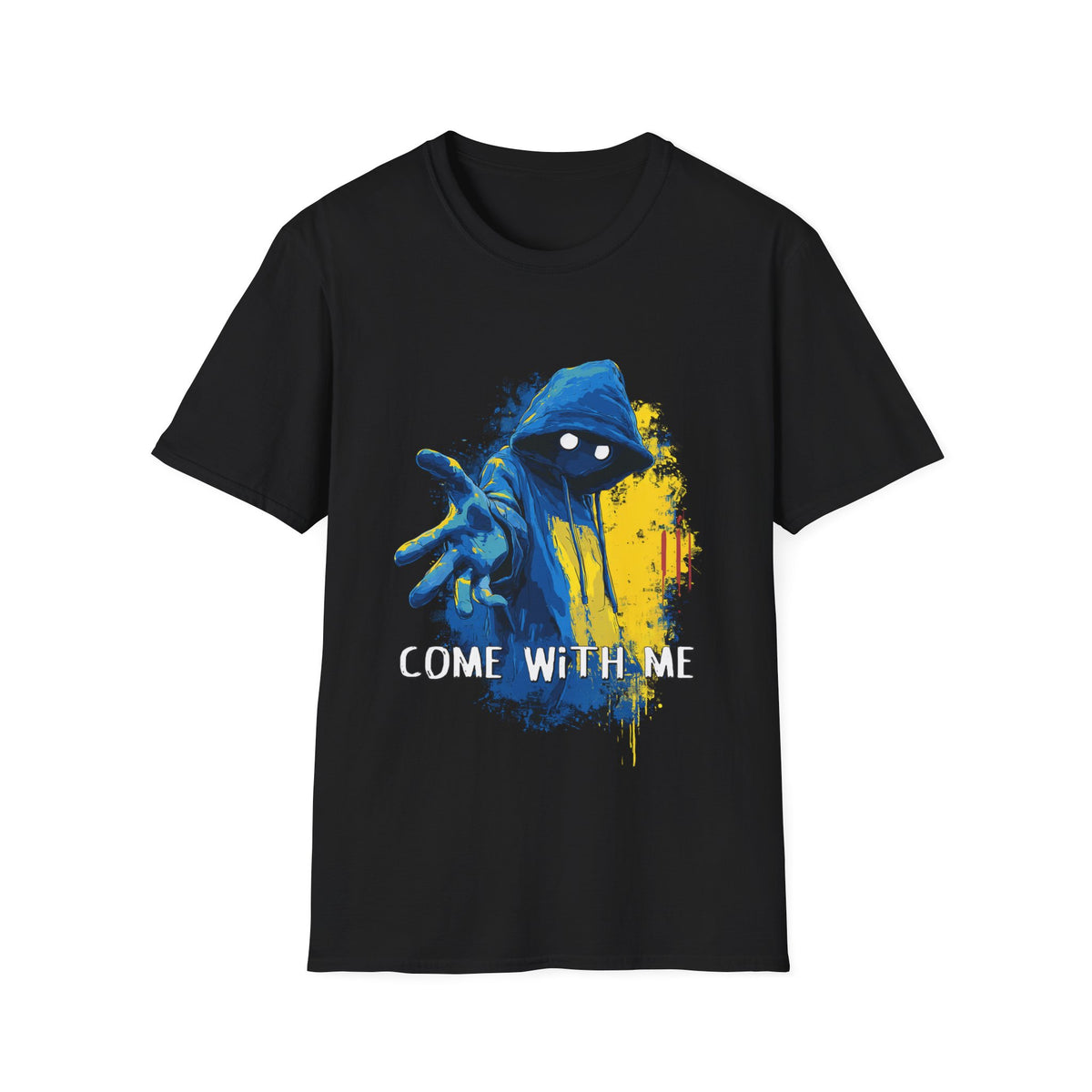 🚶‍♂️ COME WITH ME – Superhero Style Graphic T-Shirt, Unisex, Colors ⚫🔵🔴🟢🟡⚪