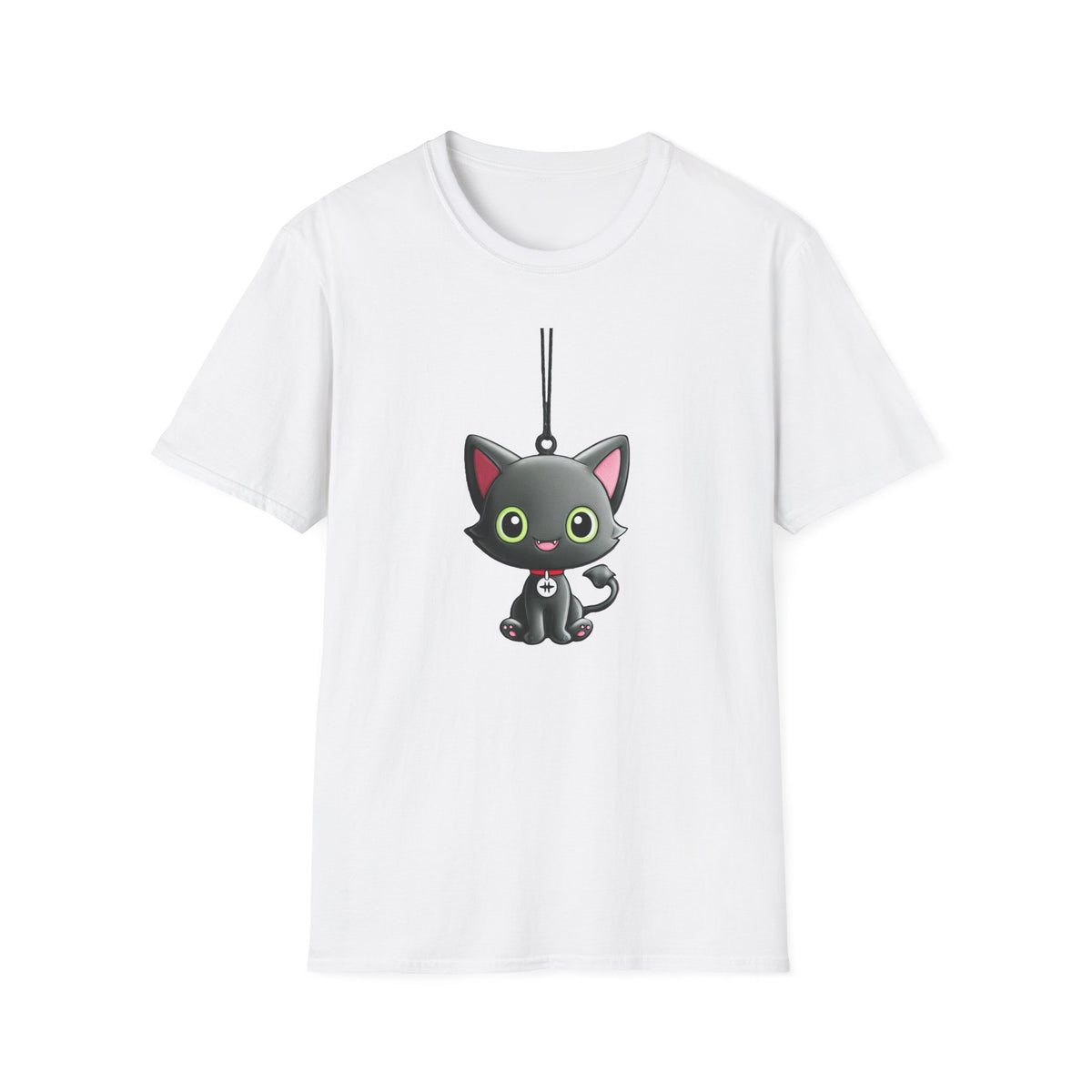 😻 Cat Necklace Graphic T-Shirt – Cute Feline Lover Tee, Unisex, Colors ⚫🔵🔴🟡⚪