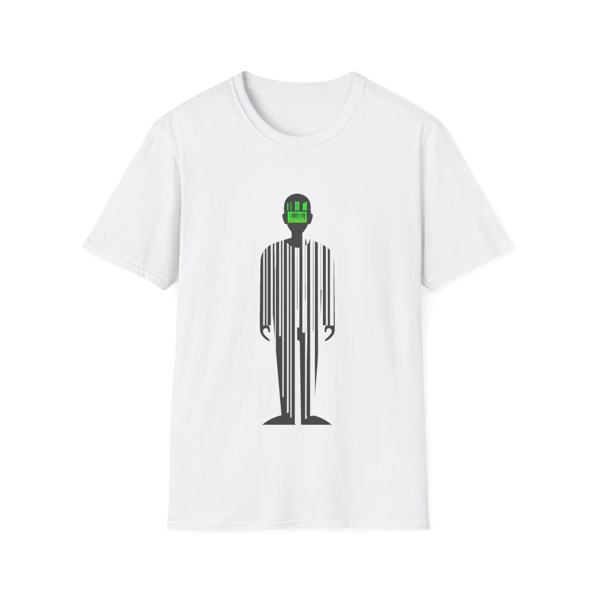 📊 Barcode Human – Society Graphic T-Shirt, Unisex, Colors ⚫🔵🔴🟡⚪
