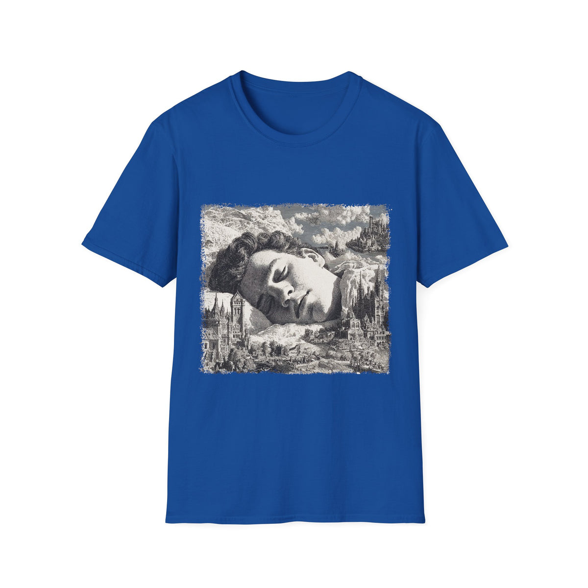 💭 Dreaming Big T-Shirt | Surreal Black & White Art Tee, Unisex, Colors ⚫🔵🔴🟡⚪