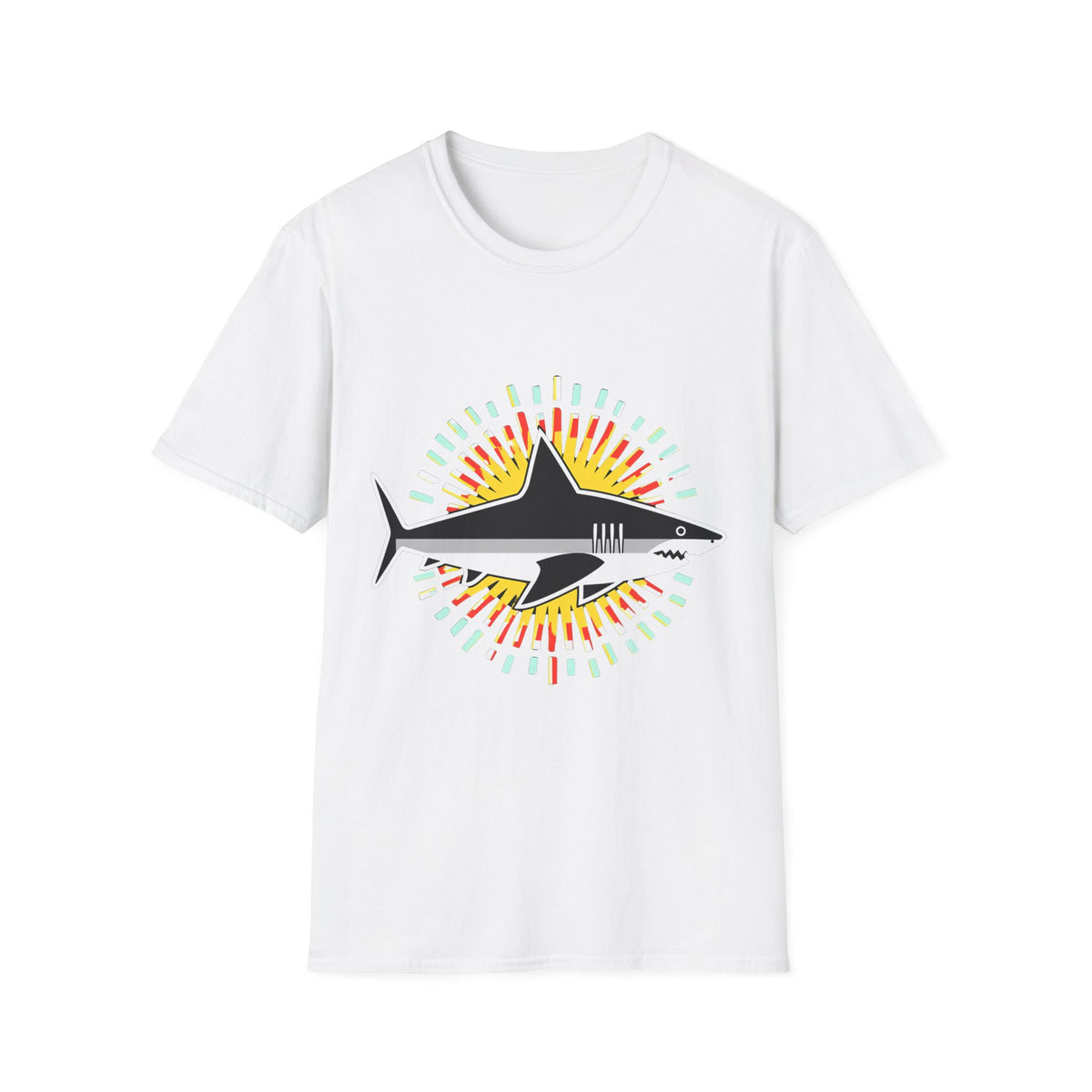 🦈 Shark Vintage Ocean Graphic T-Shirt, Unisex, Colors ⚫🔵🔴🟡⚪