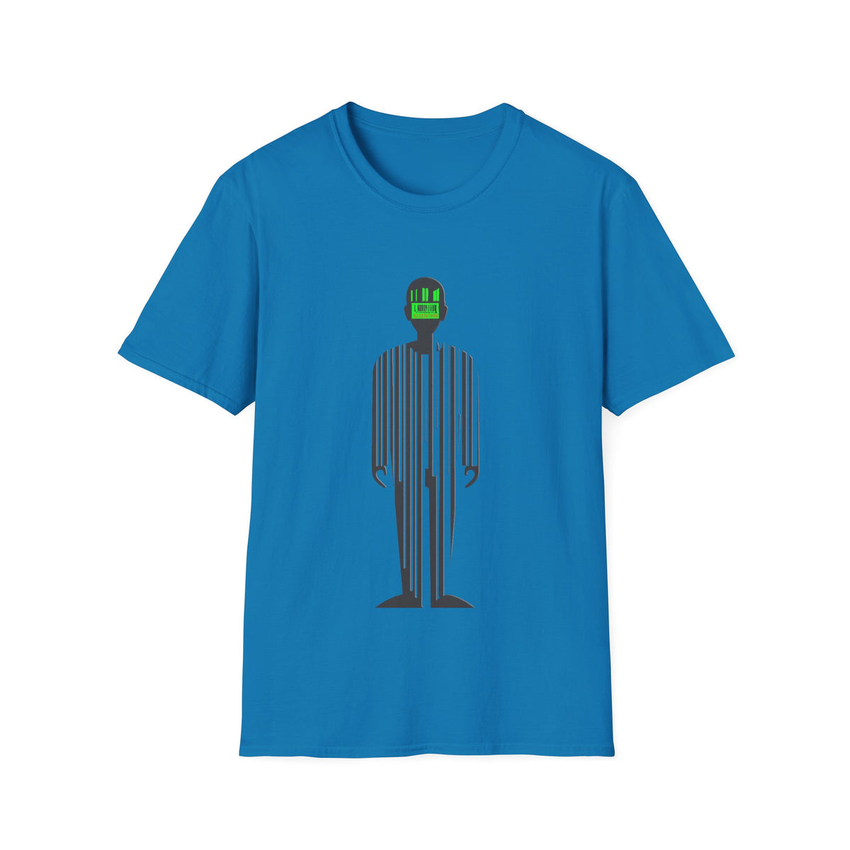 📊 Barcode Human – Society Graphic T-Shirt, Unisex, Colors ⚫🔵🔴🟡⚪