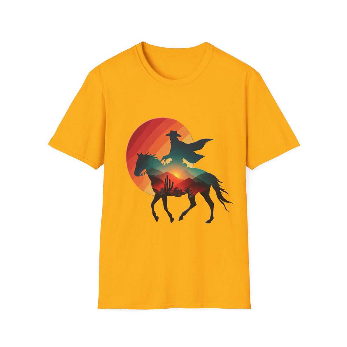 🤠 Cowboy Sunset Western T-Shirt | Ranch Cowboy, Unisex, Colors ⚫🔵🔴🟡⚪