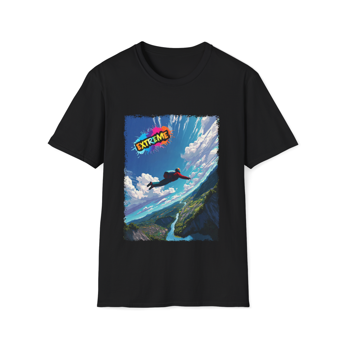 🪂 Extreme BASE Jumping – Defy Gravity Sports T-Shirt, Unisex, Colors ⚫🔵🔴🟡⚪
