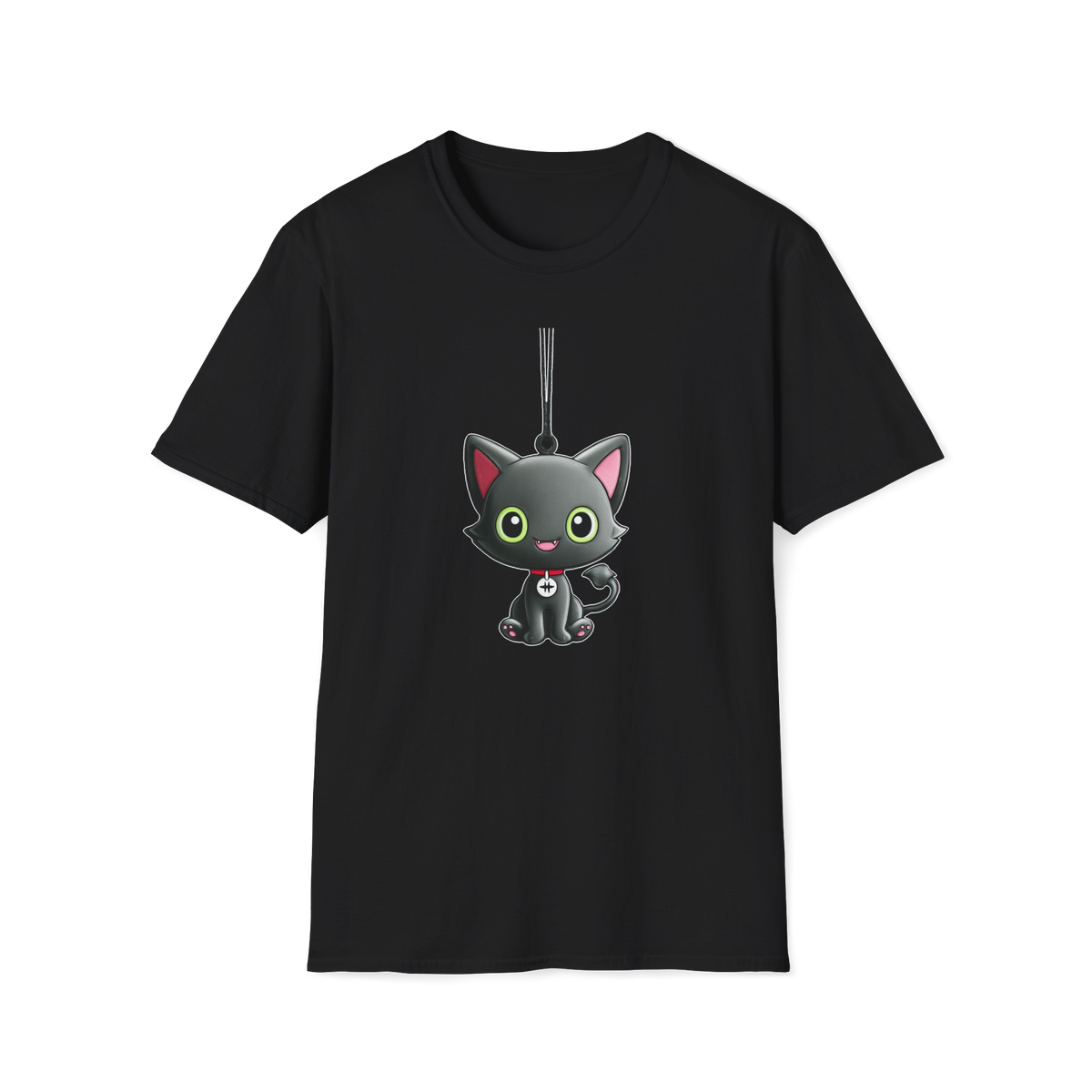😻 Cat Necklace Graphic T-Shirt – Cute Feline Lover Tee, Unisex, Colors ⚫🔵🔴🟡⚪