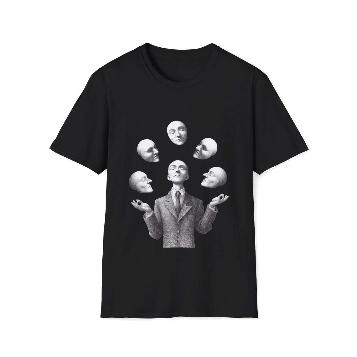 🤹 Juggling Myself – Surreal Juggler T-Shirt, Unique artwork tee, Unisex, Colors ⚫🔵🔴🟡⚪