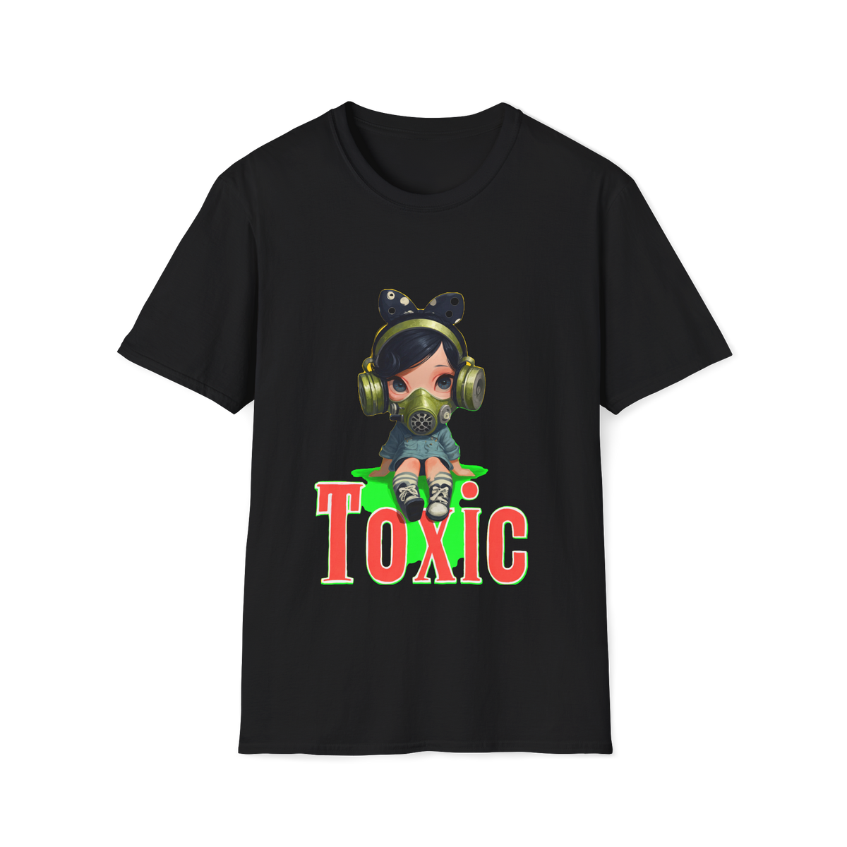 ☢️ Cute Toxic Girl – Chaos Graphic T-Shirt, Unisex, Colors ⚫🔵🔴🟠🟡⚪