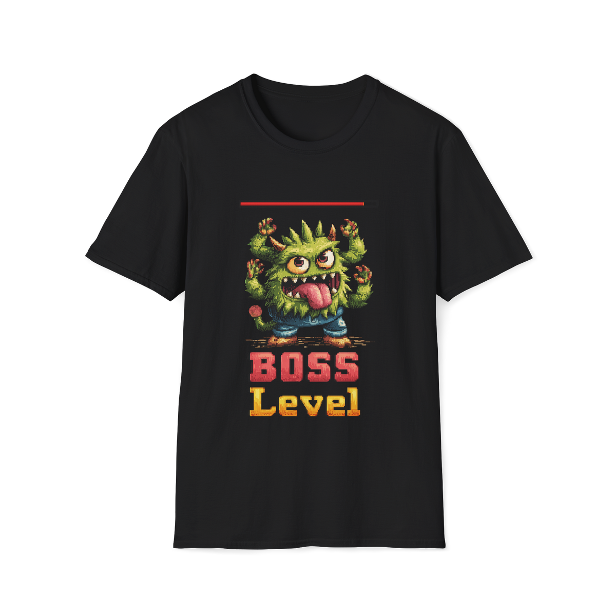 👹 Boss Level Gaming Shirt – Gamer Graphic Tee, Unisex, Colors ⚫🔵🔴🟢🟠🟡⚪