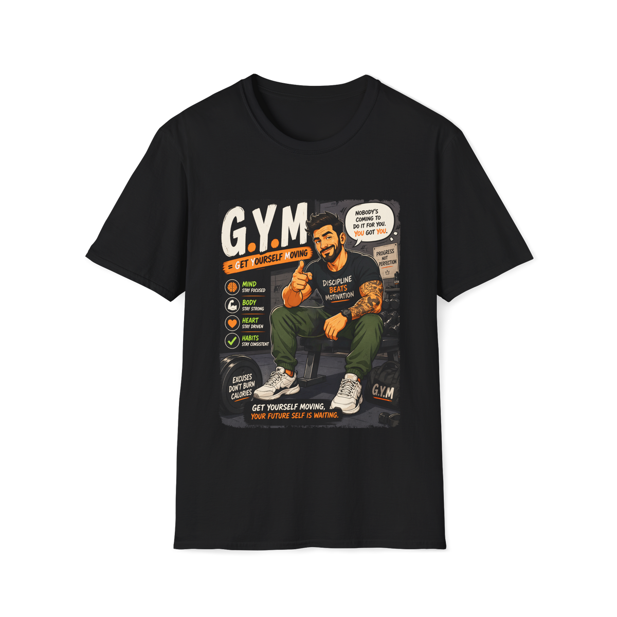 💪 Gym Wisdom Tee – Train Hard, Stay Humble, Bodybuilding, Workout Sports T-Shirt, Unisex, Colors ⚫🔵🔴🟡⚪
