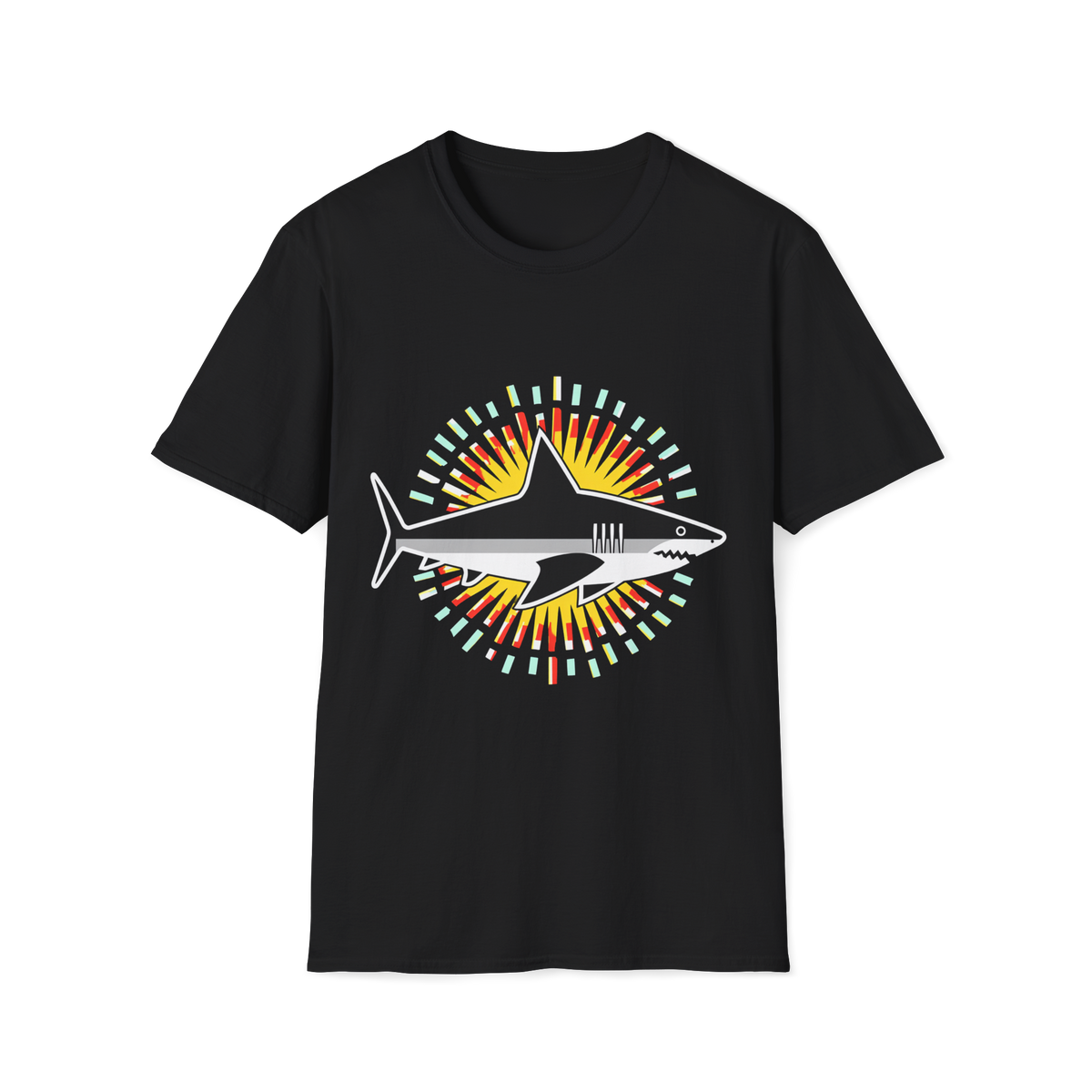 🦈 Shark Vintage Ocean Graphic T-Shirt, Unisex, Colors ⚫🔵🔴🟡⚪