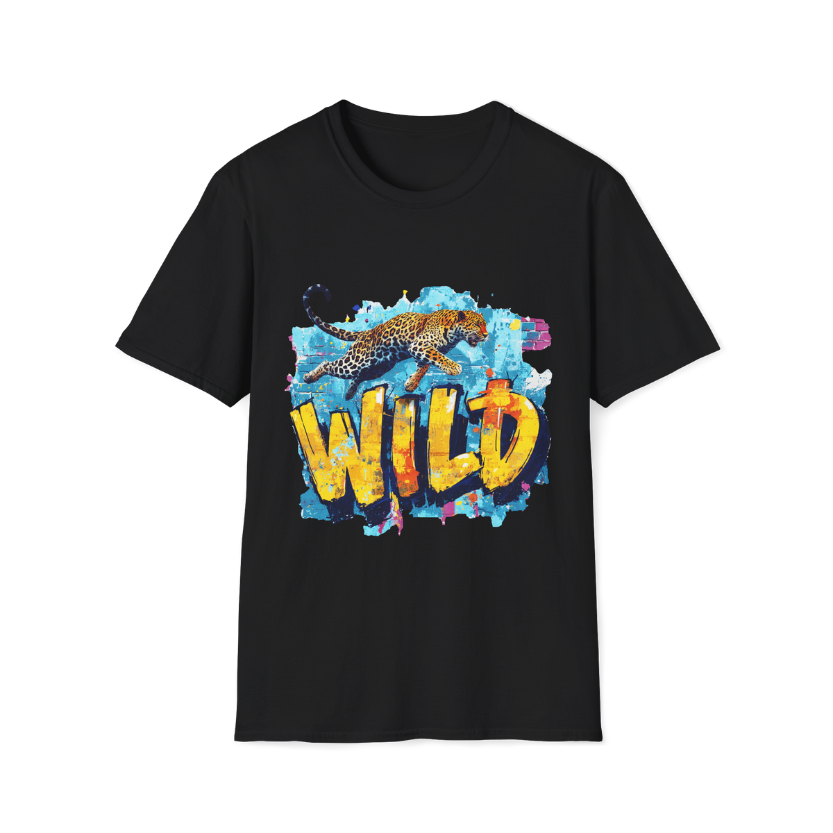 🐯 Wild-Leopard Graphic T-Shirt | Fierce Big Cat Nature Tee, Unisex, Colors ⚫🔵🔴🟠🟡⚪