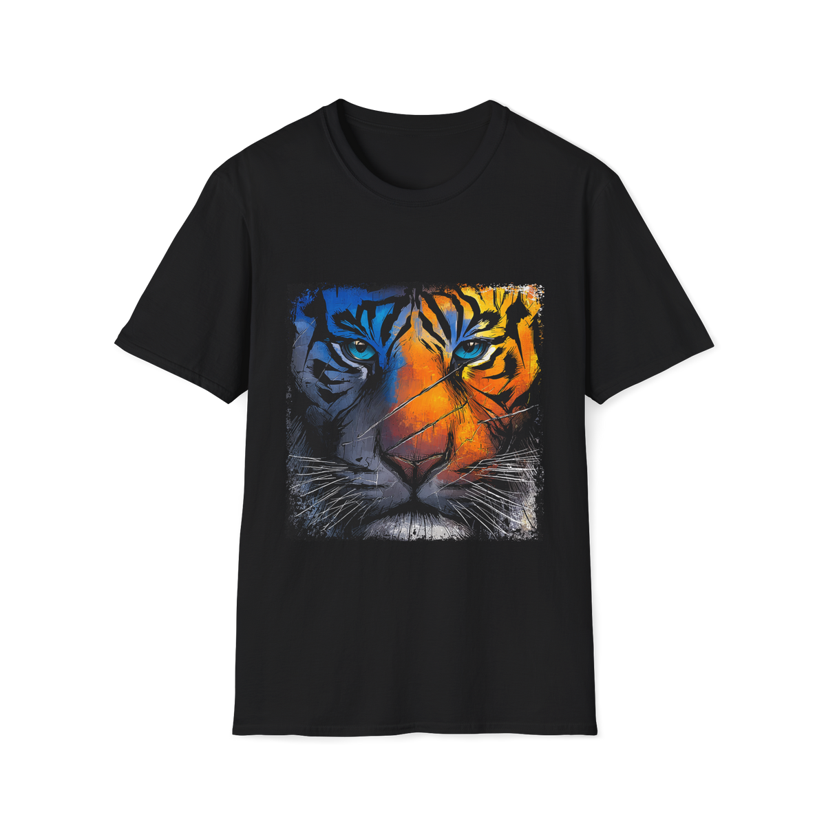 🐯 Majestic Tiger T-Shirt – Fierce Wildlife Animal Graphic Design, Unisex, Colors ⚫🔵🔴🟡⚪