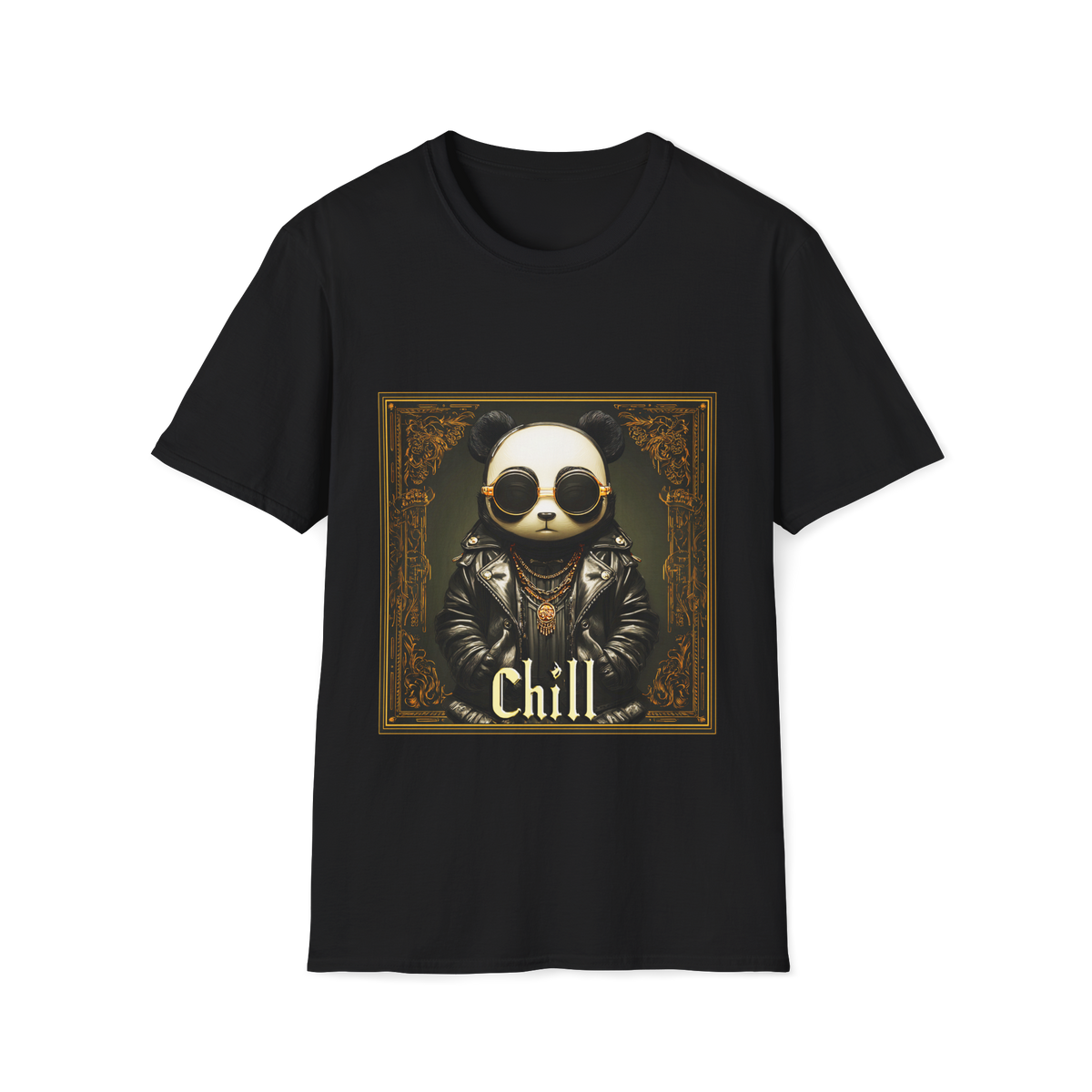 🐼 Chilling Panda T-Shirt – Relaxed Panda Graphic Tee, Unisex, Colors ⚫🔵🔴🟡⚪