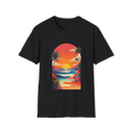 🌊 Ocean Golden Hour Sunset T-Shirt – Coastal Waves, Warm Sunset Glow, Unisex, Colors ⚫🔵🔴🟠🟡⚪