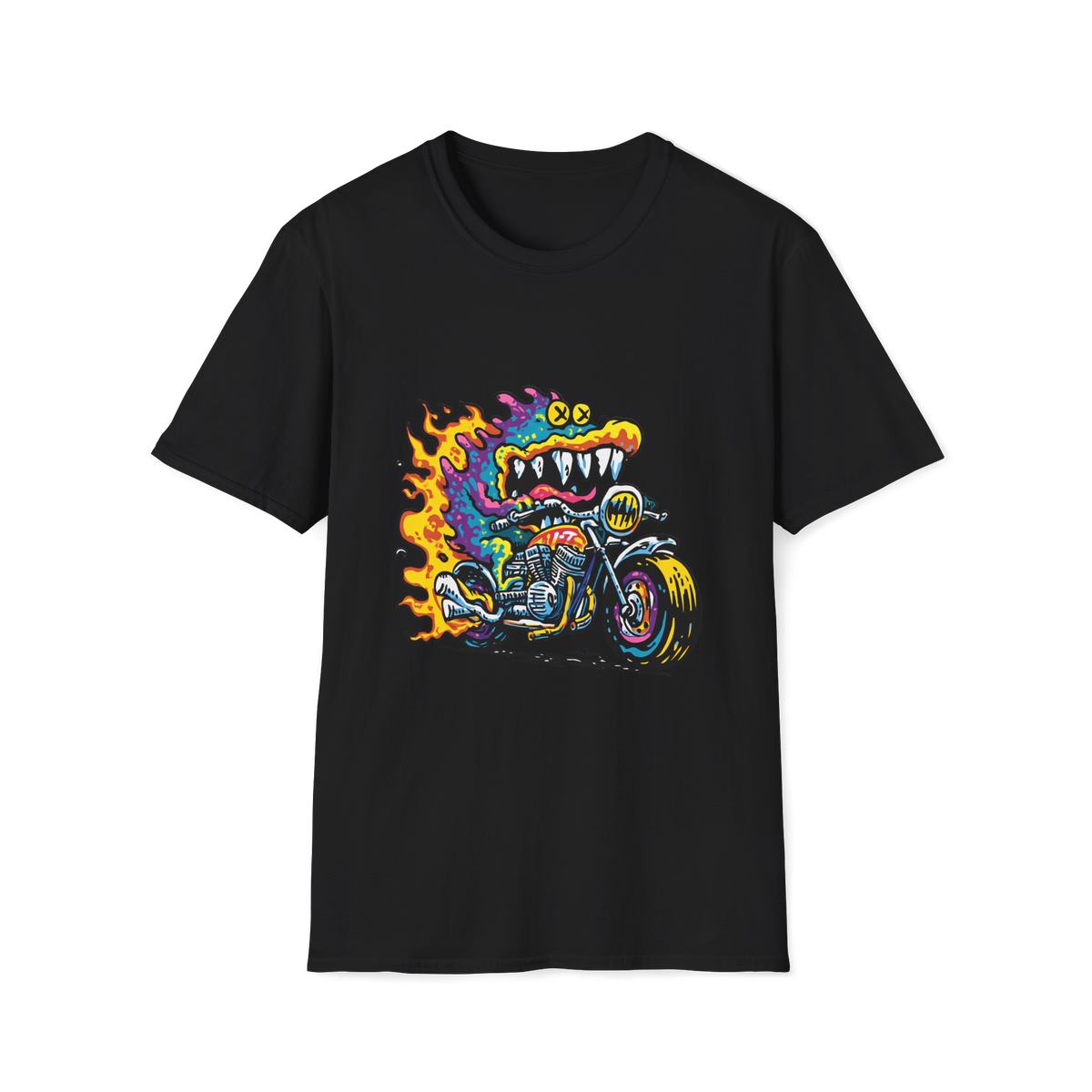 🚴 Cartoon Bike Rider T-Shirt – Fun Cycling Bike Lovers, Unisex, Colors ⚫🔵🔴🟠🟡⚪
