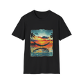 🏝️ Hammock Over the Ocean – Relax Vibes Graphic T-Shirt, Unisex, Colors ⚫🔵🔴🟡⚪