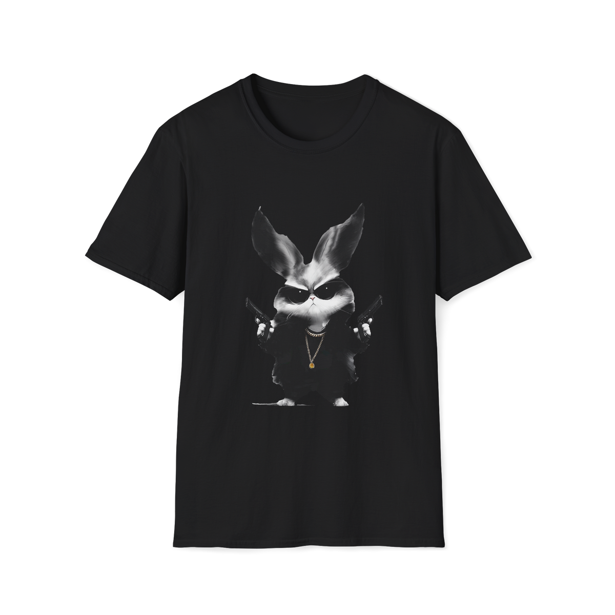 🐰 Funny T-Shirt - Small Bunny, Big Attitude, Unisex, Colors ⚫🔵🔴🟠🟡⚪