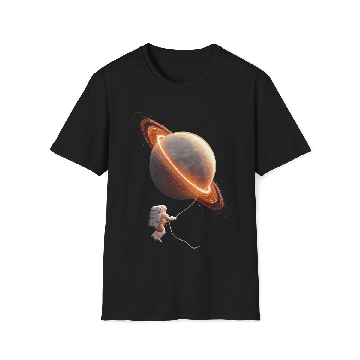 🪐 Grasping Saturn T-Shirt, Unisex, Colors ⚫🔵🔴🟠🟡⚪