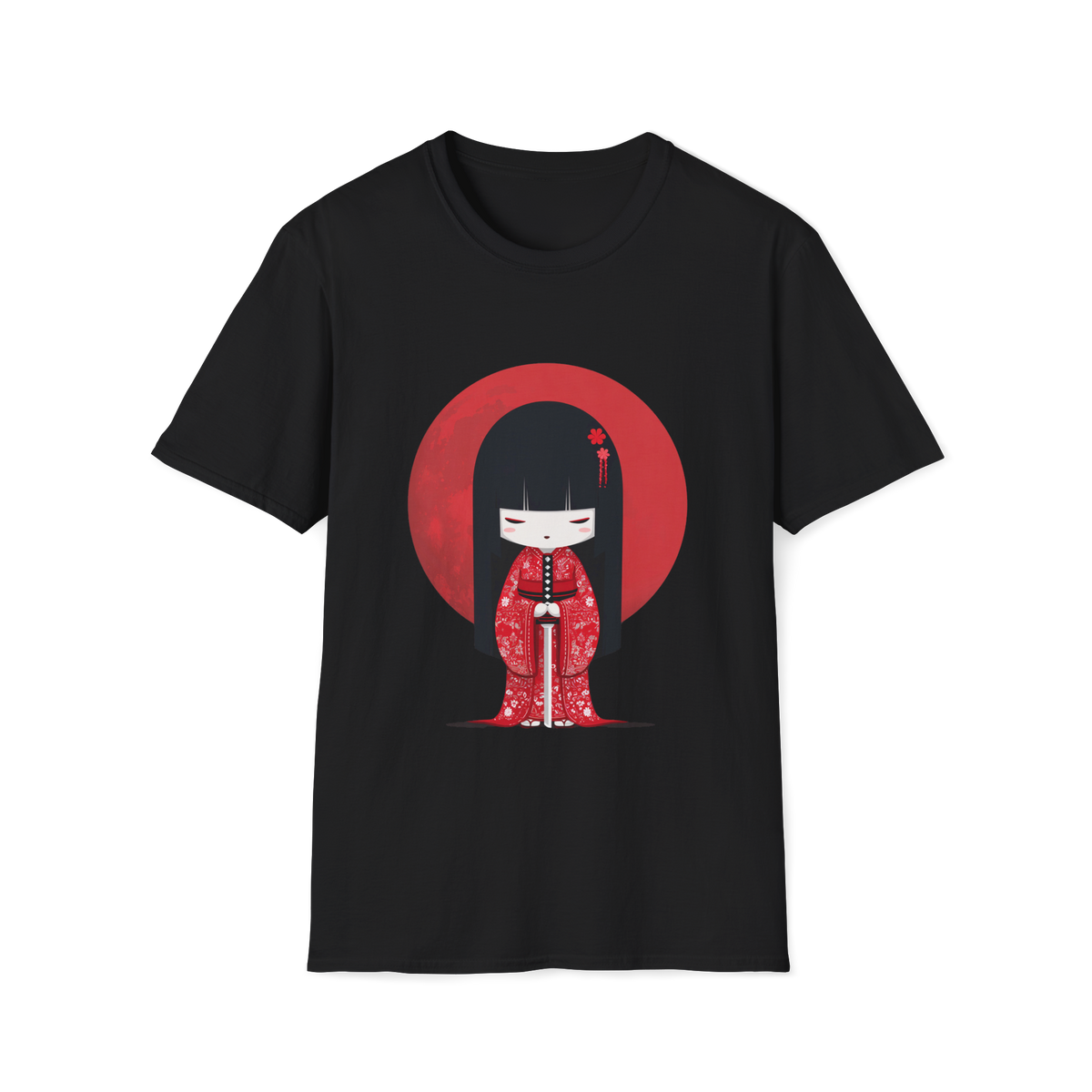 🗡️ Cute Katana Warrior Anime Character T-Shirt, Unisex, Colors ⚫🔵🟠🟡⚪