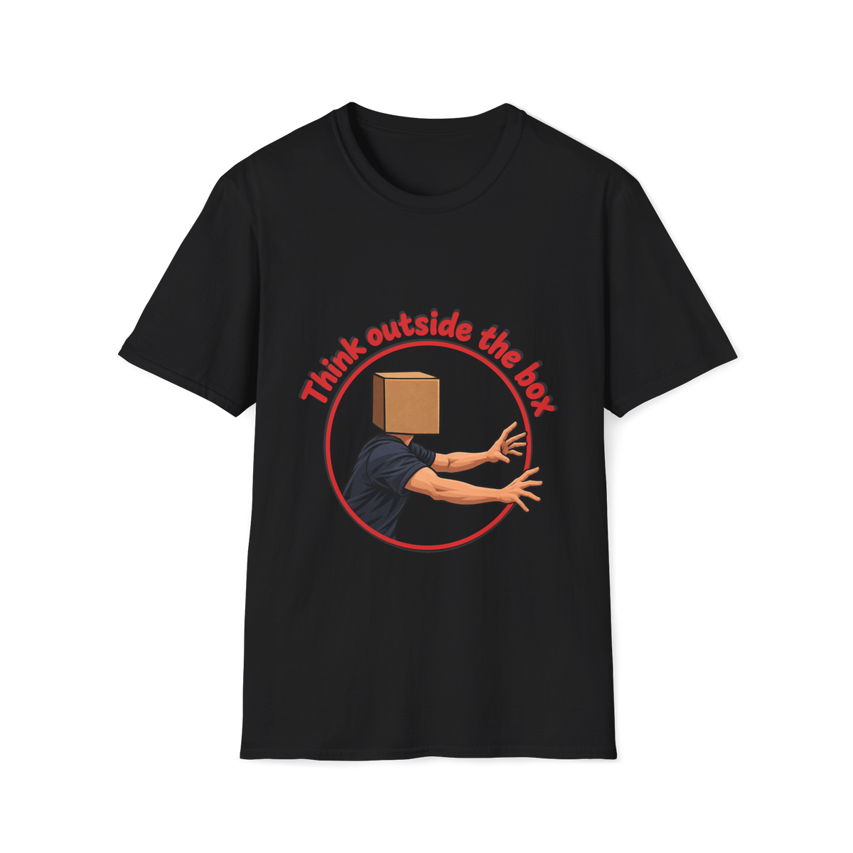 📦 Think Outside the Box – Creative Mindset Graphic T-Shirt, Unisex, Colors ⚫🔵🔴🟢🟡⚪