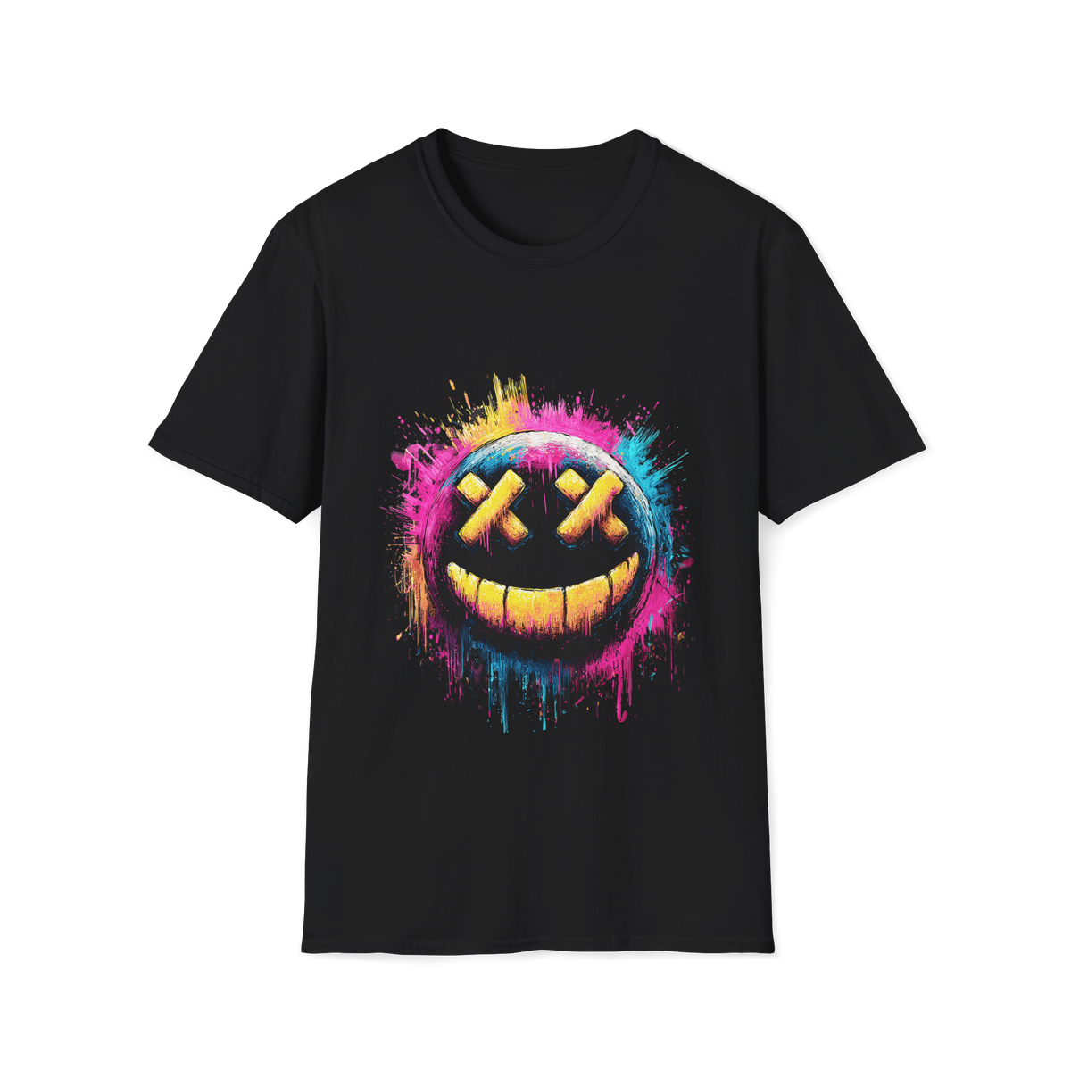 🤩 Smiley Face X Eyes T-Shirt | Retro Smile Graphic Tee | Edgy Streetwear, Unisex, Colors ⚫🔵🔴🟢🟠🟡⚪