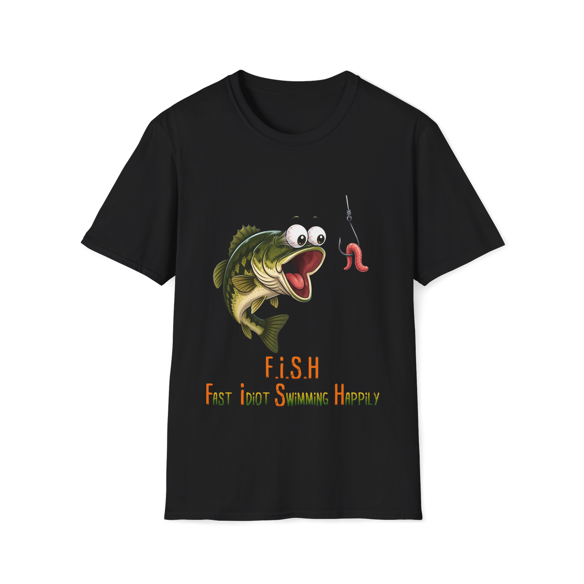 🐟 Funny Fishing Shirt, Hooked on Good Vibes – T-Shirt, Unisex, Colors ⚫🔵🔴🟡⚪
