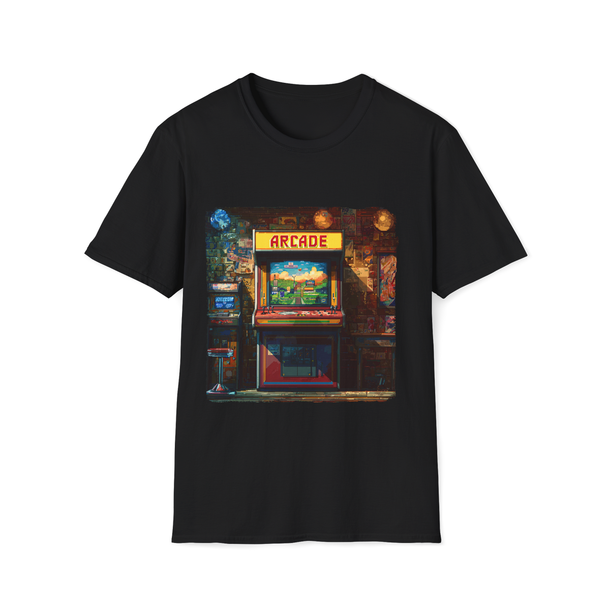 👾 Retro Arcade Gamer T-Shirt – Classic Gaming Vibes & 80s Nostalgia, Unisex, Colors ⚫🔵🔴🟠🟡⚪