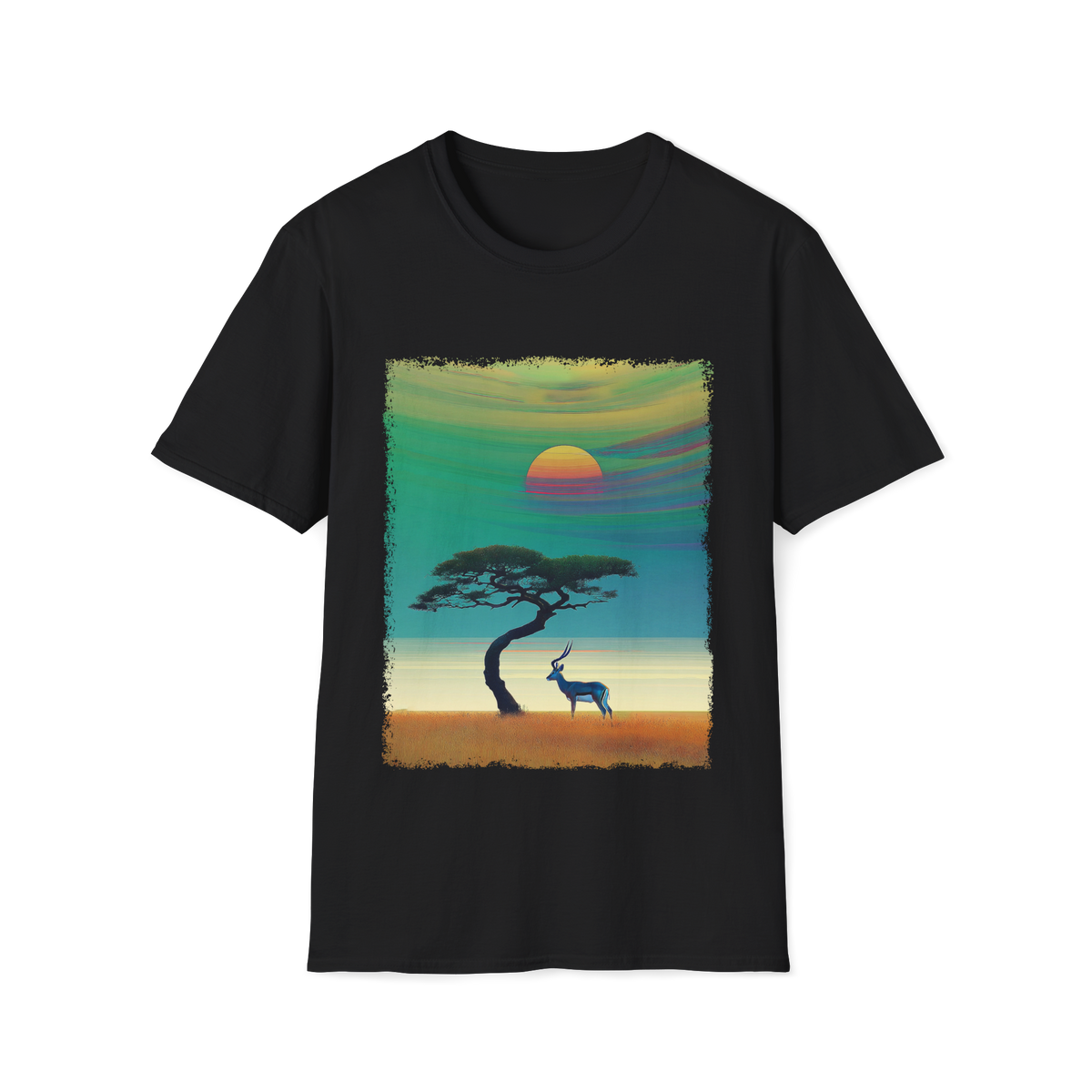 🦌 Majestic Africa Wildlife Nature T-Shirt, Unisex, Colors ⚫🔵🔴🟠🟡⚪