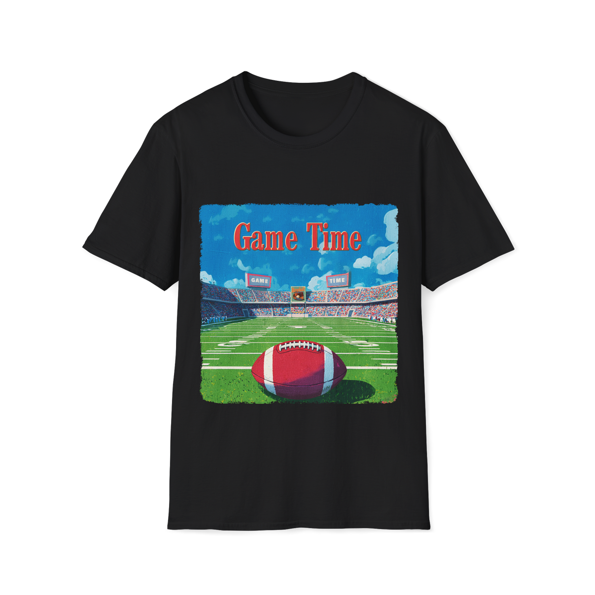 🏈 Football Game Time T-Shirt – Classic Sports Tee for Football Fans, Unisex, Colors ⚫🔵🔴🟠🟡⚪