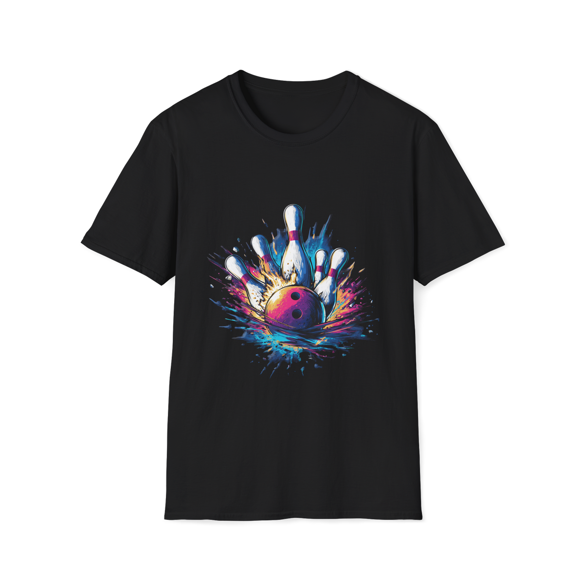 🎳 Strike in Motion Bowling Sports T-Shirt, Unisex, Colors ⚫🔵🔴🟡⚪