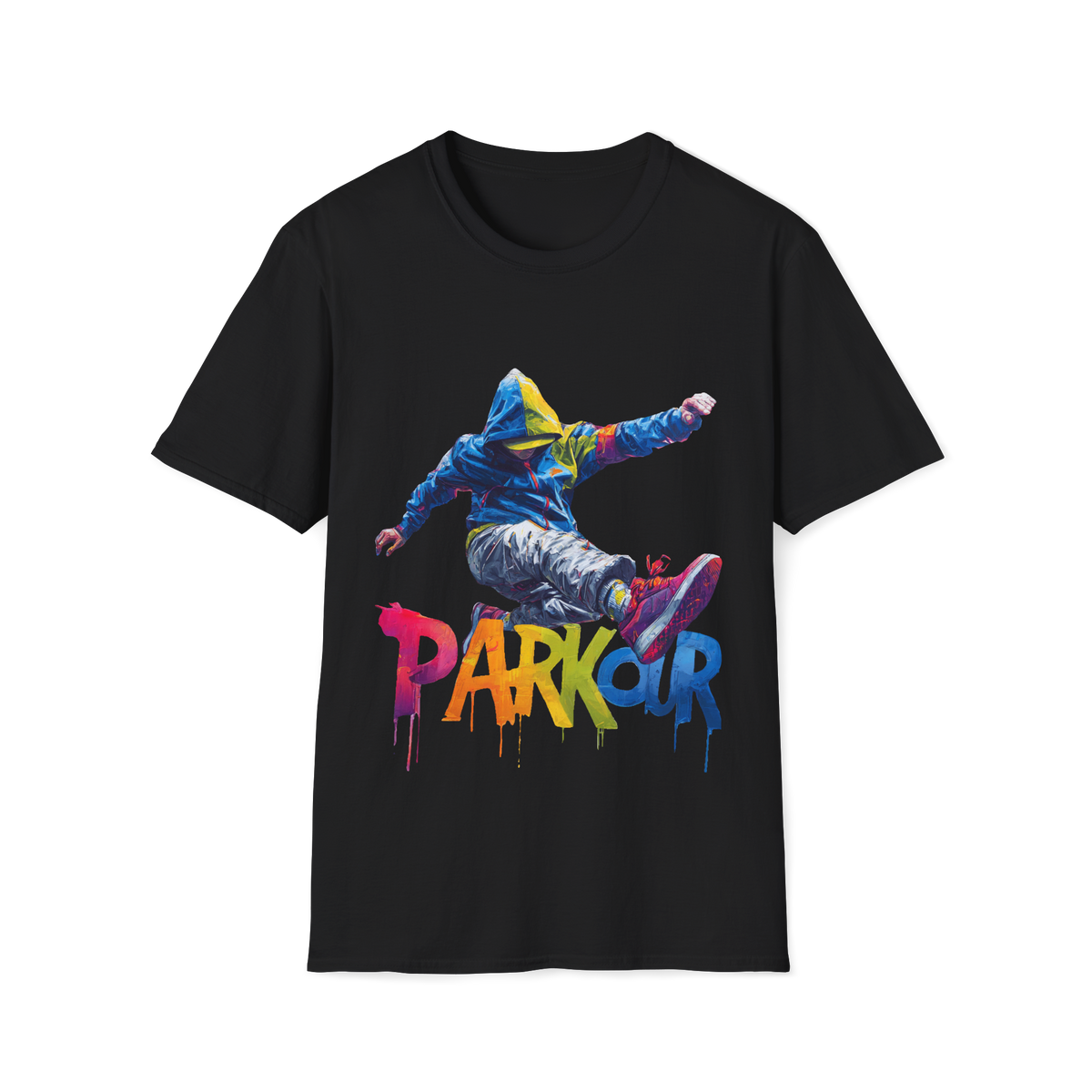 🤸 Parkour Freedom – Urban Free running Streetwear Sports T-Shirt, Unisex, Colors ⚫🔵🔴🟡⚪
