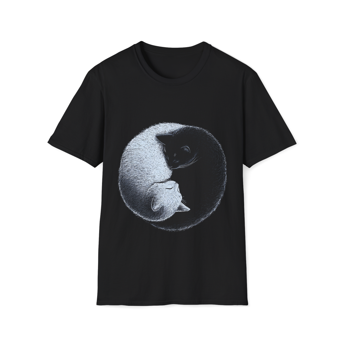 ☯️ Yin Yang Cat T-Shirt Cat Lover Gift, Unisex, Colors ⚫🔵🔴🟡⚪
