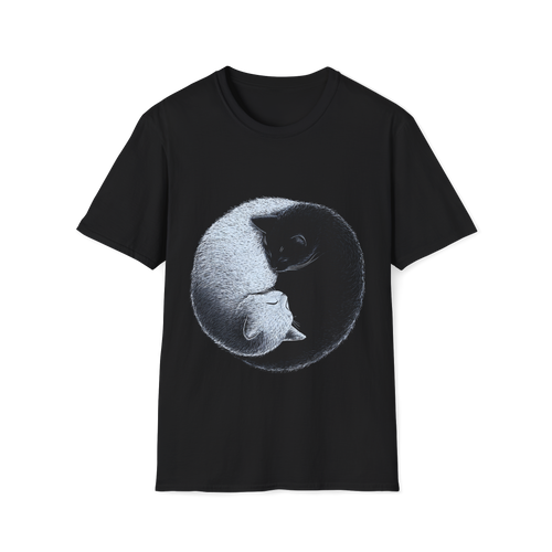 ☯️ Yin Yang Cat T-Shirt Cat Lover Gift, Unisex, Colors ⚫🔵🔴🟡⚪