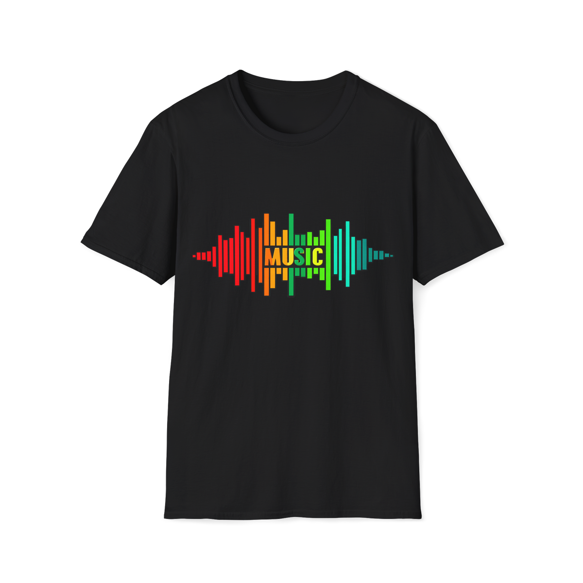 🎵 Music Equalizer T-Shirt, Unisex, Colors ⚫🔵🔴🟡⚪