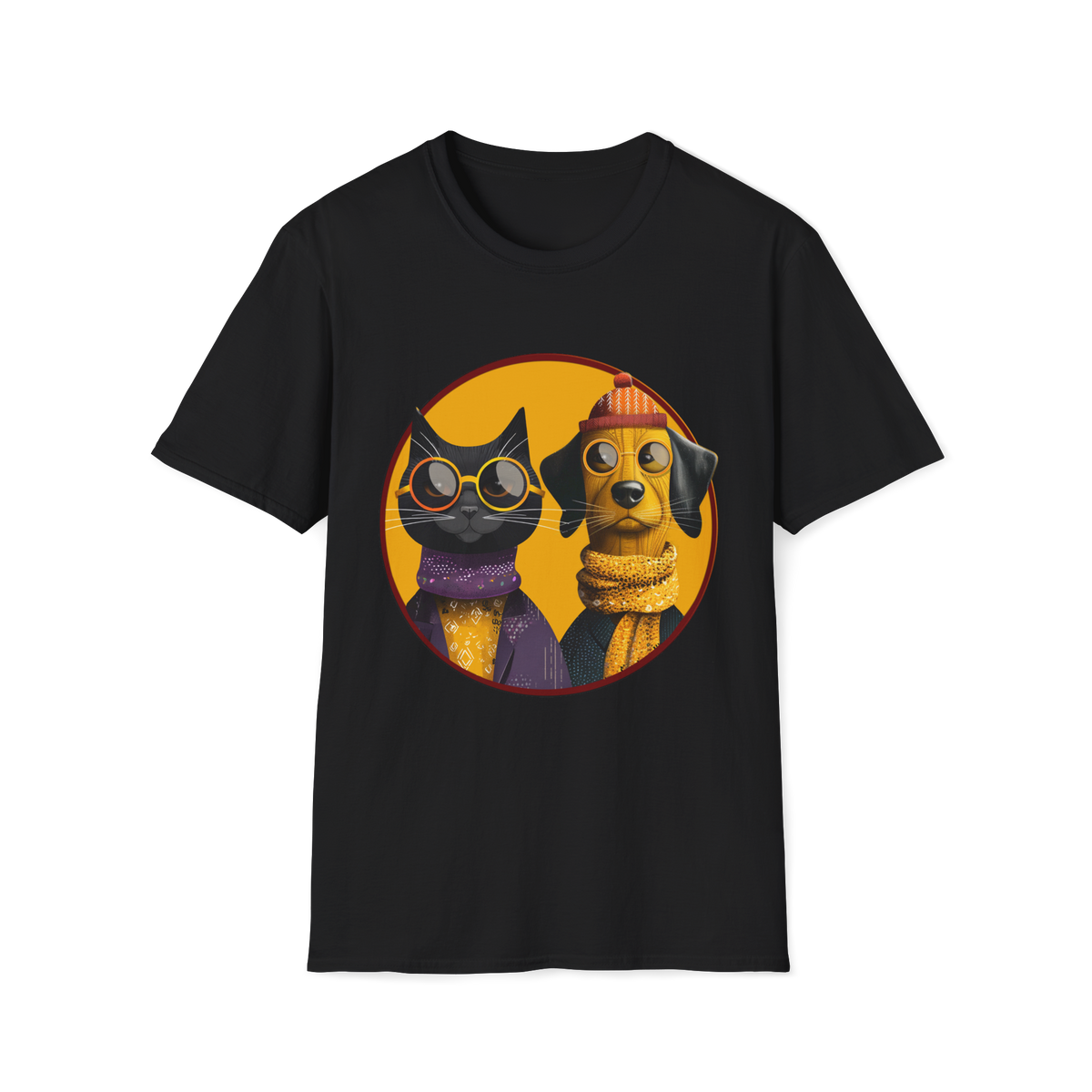 ❤️ Purrfect Match, Ruff Around the Edges T-Shirt, Unisex, Colors ⚫🔵🔴🟡⚪