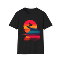 🏄 Sunset Surfing Vibes, Sports T-Shirt, Unisex, Colors ⚫🔵🔴🟡⚪