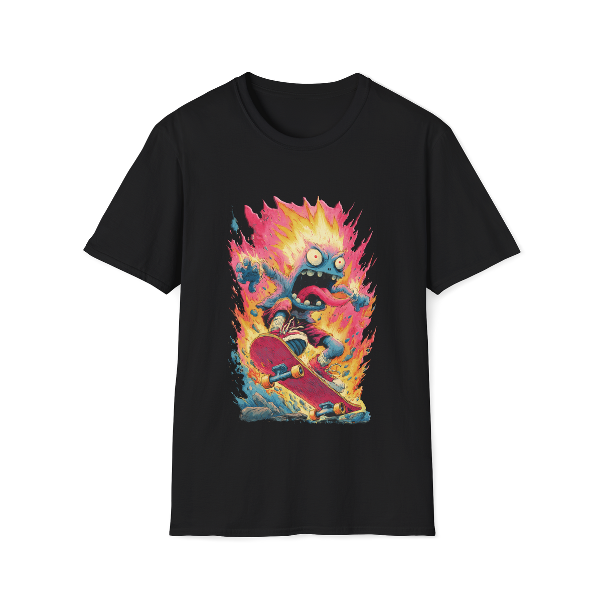 🛹 Ride Wild Skateboarding, Sports T-Shirt, Unisex, Colors ⚫🔵🔴🟡⚪