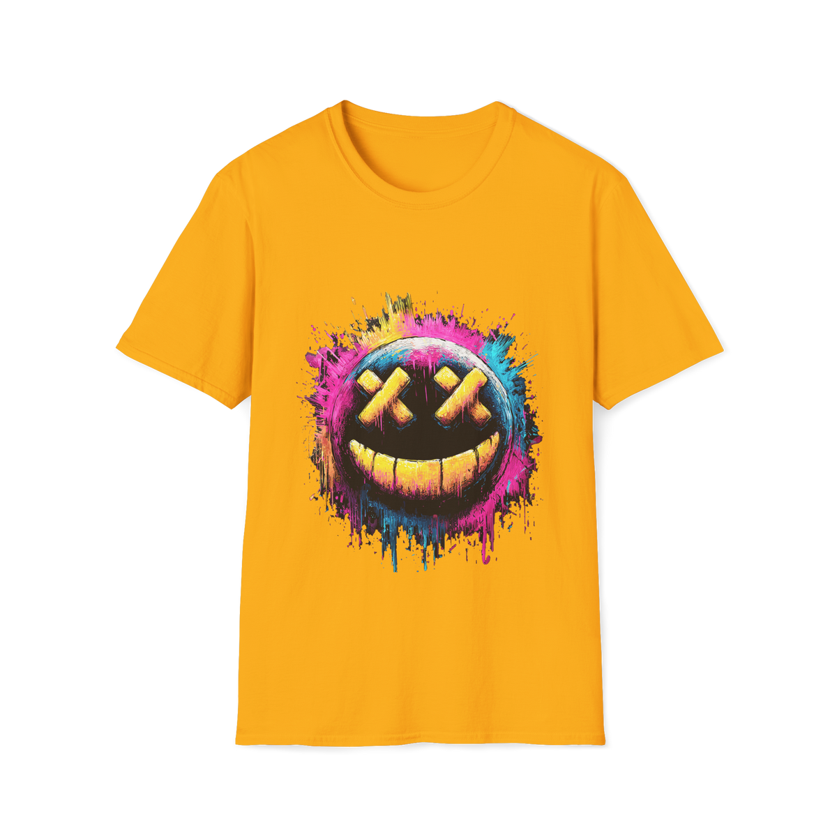 🤩 Smiley Face X Eyes T-Shirt | Retro Smile Graphic Tee | Edgy Streetwear, Unisex, Colors ⚫🔵🔴🟢🟠🟡⚪
