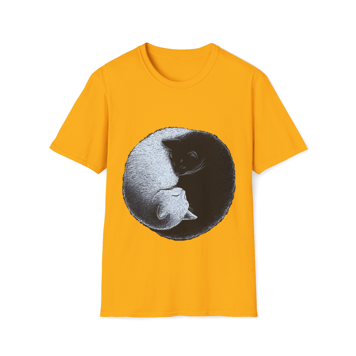☯️ Yin Yang Cat T-Shirt Cat Lover Gift, Unisex, Colors ⚫🔵🔴🟡⚪