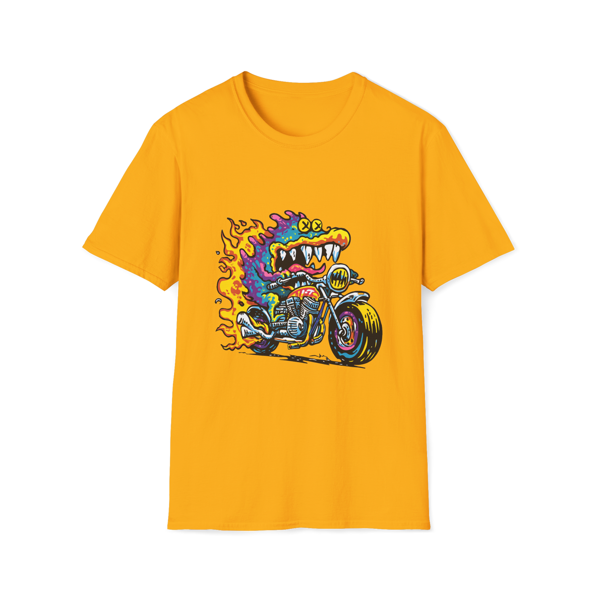 🚴 Cartoon Bike Rider T-Shirt – Fun Cycling Bike Lovers, Unisex, Colors ⚫🔵🔴🟠🟡⚪