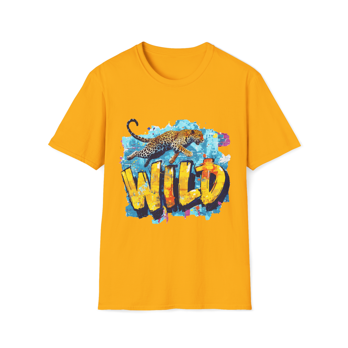 🐯 Wild-Leopard Graphic T-Shirt | Fierce Big Cat Nature Tee, Unisex, Colors ⚫🔵🔴🟠🟡⚪