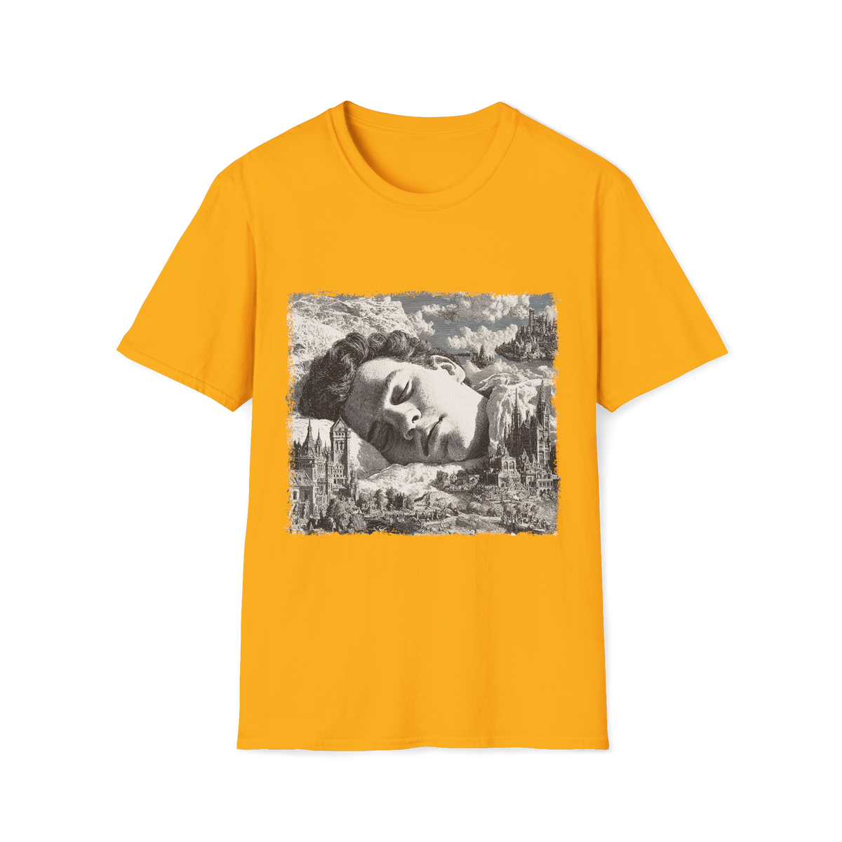 💭 Dreaming Big T-Shirt | Surreal Black & White Art Tee, Unisex, Colors ⚫🔵🔴🟡⚪