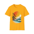 🌊 Ocean Sunset T-Shirt – Coastal Waves & Golden Horizon Graphic Tee, Unisex, Colors ⚫🔵🔴🟡⚪