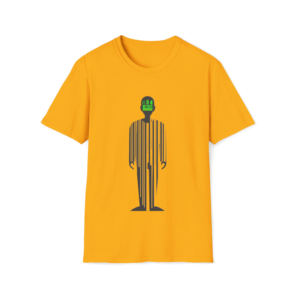 📊 Barcode Human – Society Graphic T-Shirt, Unisex, Colors ⚫🔵🔴🟡⚪