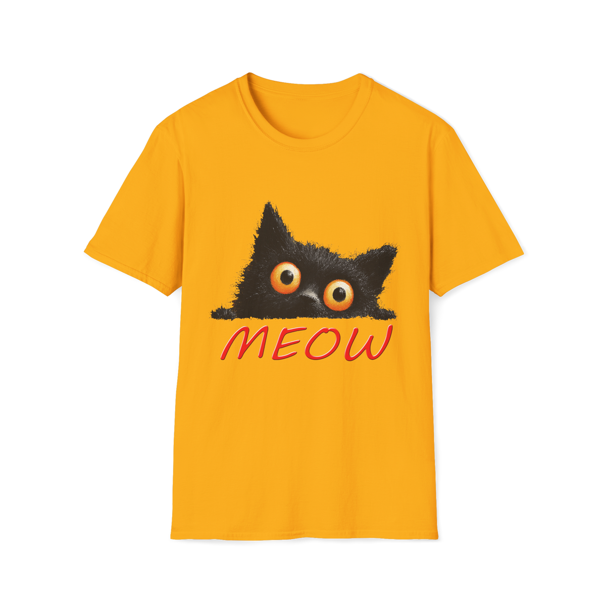 🐱 Curious Kitty T-Shirt, Unisex, Colors ⚫🔵🔴🟢🟠🟡⚪