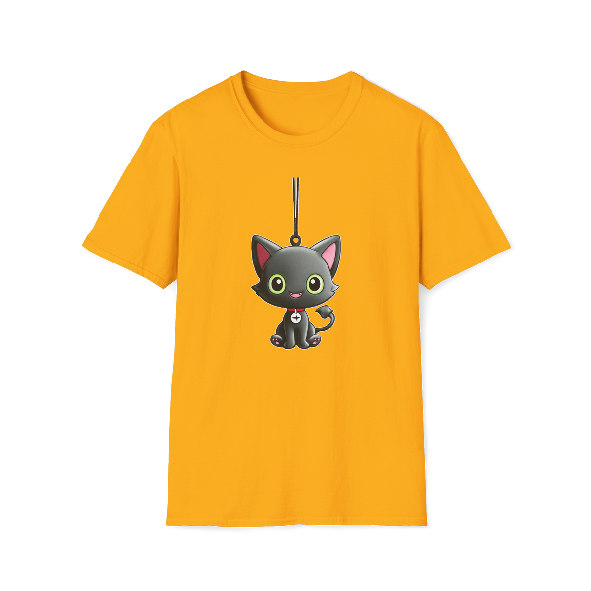 😻 Cat Necklace Graphic T-Shirt – Cute Feline Lover Tee, Unisex, Colors ⚫🔵🔴🟡⚪