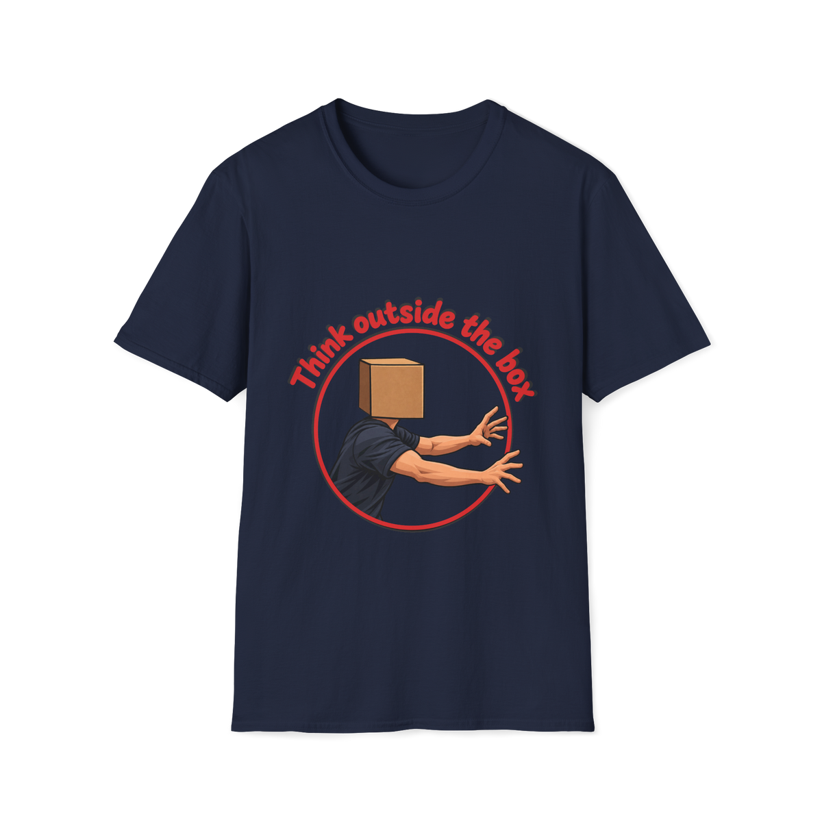 📦 Think Outside the Box – Creative Mindset Graphic T-Shirt, Unisex, Colors ⚫🔵🔴🟢🟡⚪