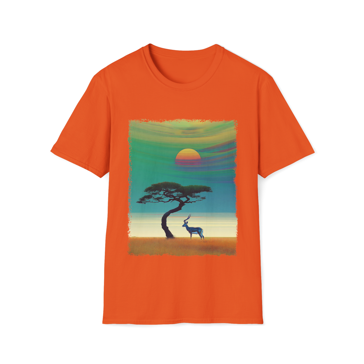 🦌 Majestic Africa Wildlife Nature T-Shirt, Unisex, Colors ⚫🔵🔴🟠🟡⚪